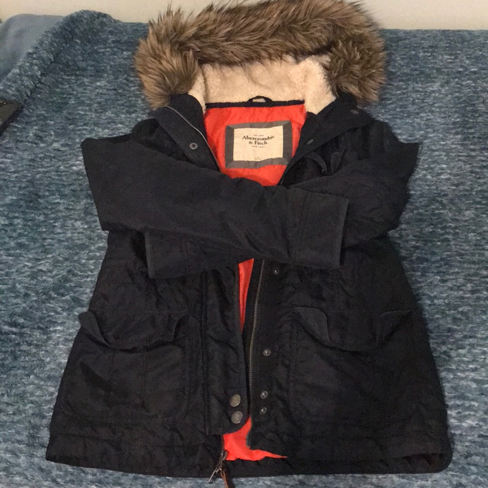 Abercrombie & Fitch Navy 100% Polyester Jacket XS